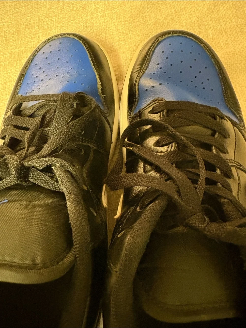 Nike Air Jordan Black and Blue Low-Top Sneakers Size 8.5